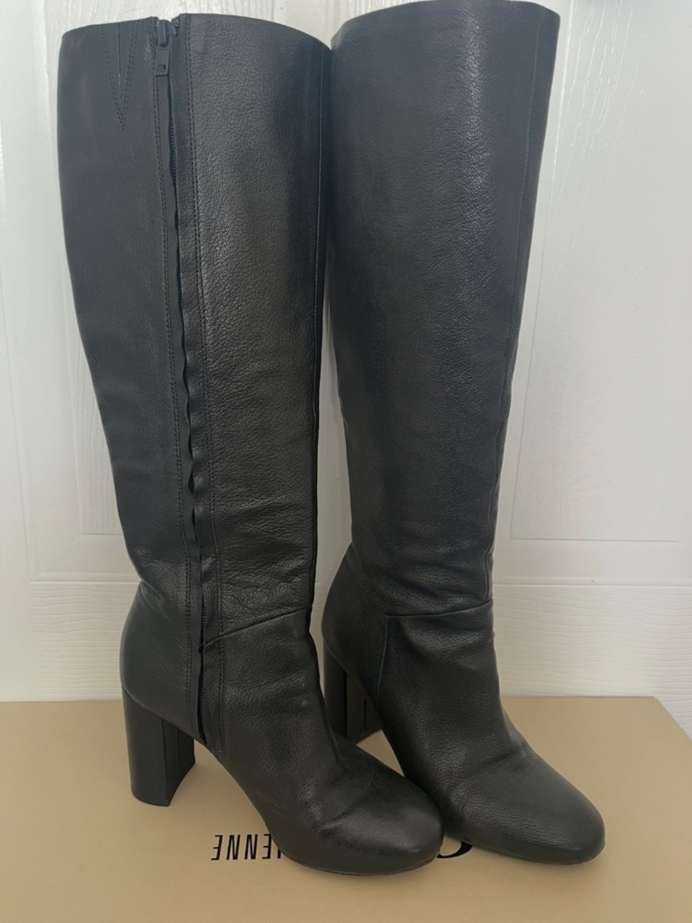 VINCE Pebbled Leather Knee High Boots